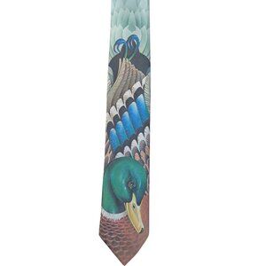 Primitive Instincts Vintage Mallard Duck Neck Tie Novelty Nature Bird Zoology